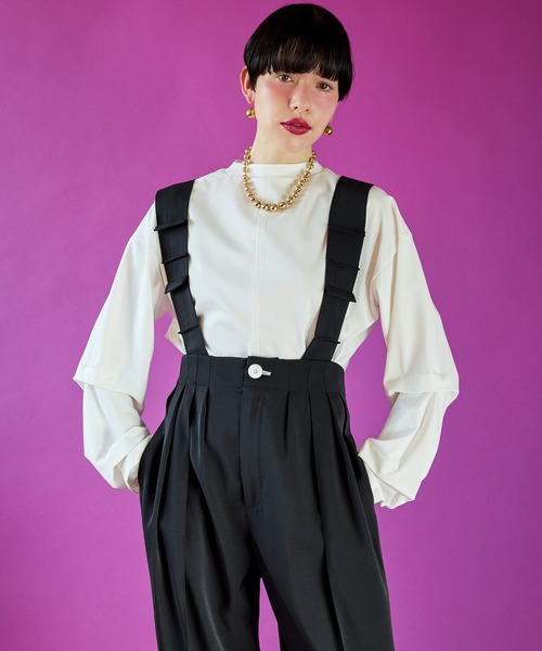 OMMO（オーエムエムオー） tシャツ TUCK LONG SLEEVE TOP レディース