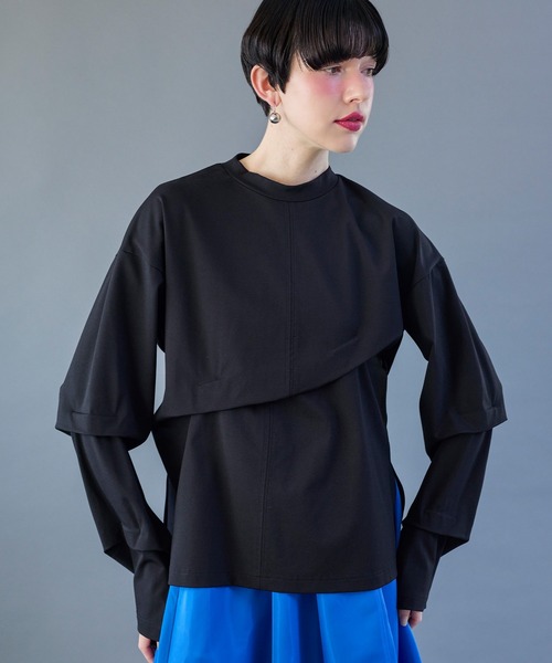 OMMO（オーエムエムオー） tシャツ TUCK LONG SLEEVE TOP レディース