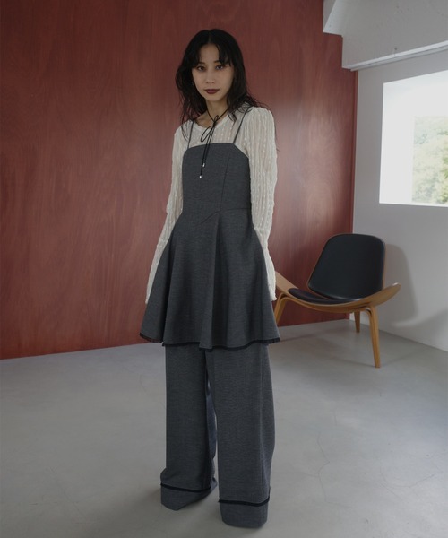 セットアップ TWEED PEPLUM CAMI ROMPERS レディース