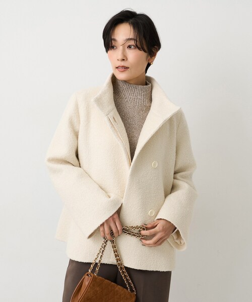 UNTITLED（アンタイトル） コート アウター 「ツイード風/スタンド