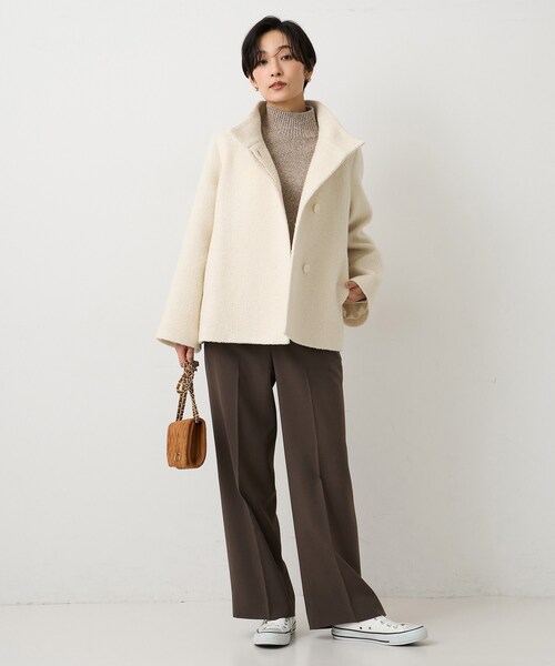 UNTITLED（アンタイトル） コート アウター 「ツイード風/スタンド