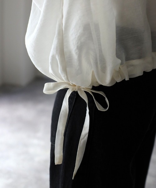 「Riberry」 長袖ブラウス MEDIUM オフホワイト レディース_画像4