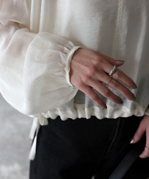 「Riberry」 長袖ブラウス MEDIUM オフホワイト レディース_画像5