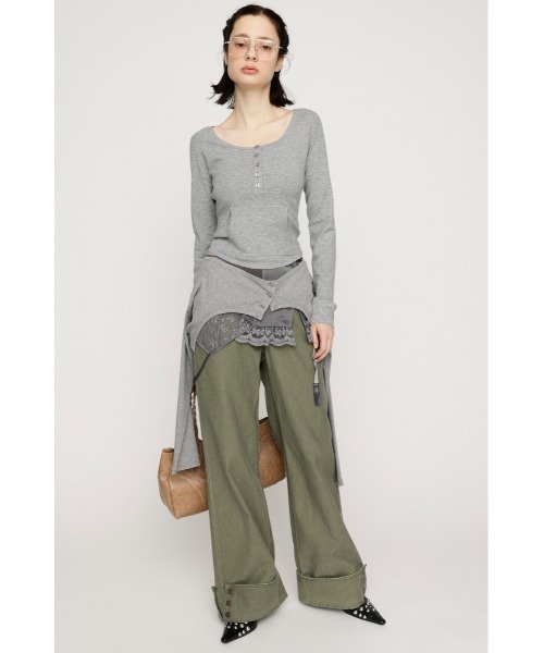 SLY（スライ） tシャツ HENLY NECK TOPS ヘンリーネックトップス 春服