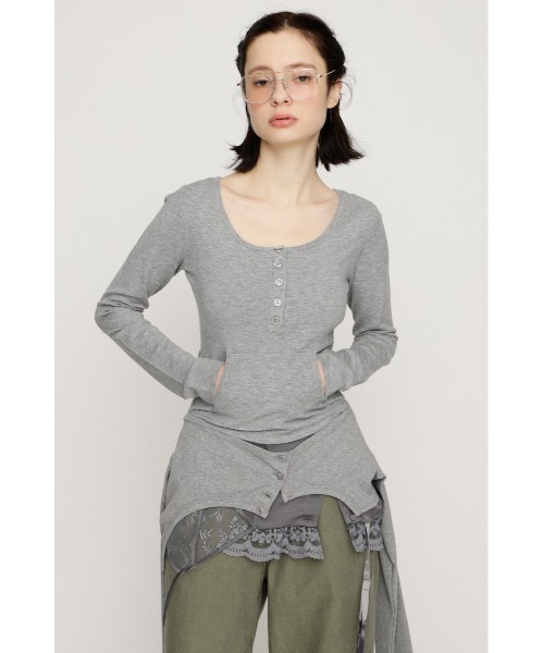 SLY（スライ） tシャツ HENLY NECK TOPS ヘンリーネックトップス 春服