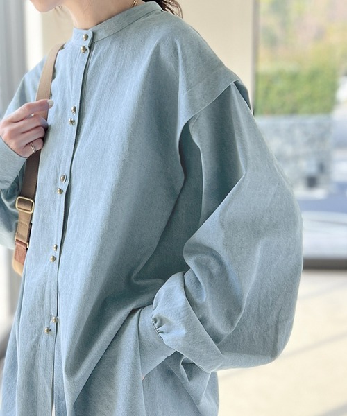 「ms+ ideal」 長袖チュニック LARGE ネイビー レディース_画像3