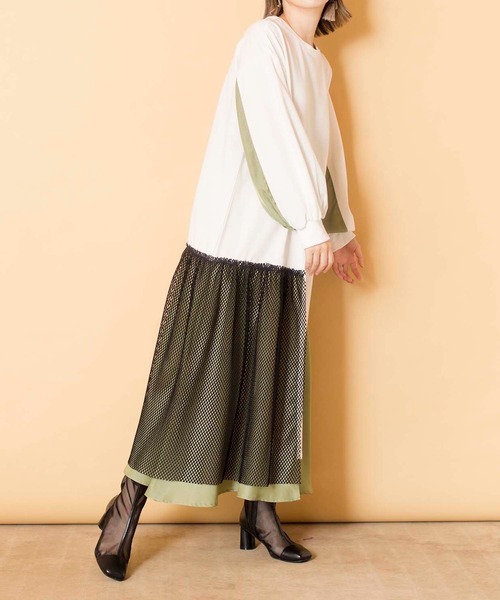 「OSMOSIS」 長袖ワンピース ONE SIZE ブラック レディース_画像9