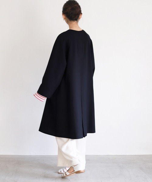 「SLOBE IENA」 ノーカラーコート 38 ベージュ レディース_画像6