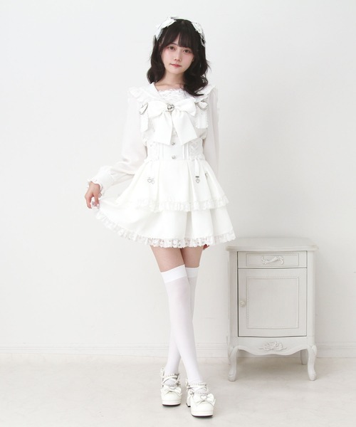 DearMyLove ブラウス シャツ レースアップはしごレースセーラー