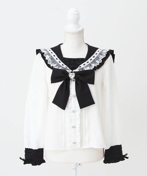 deicy♡レースセーラーブラウス セーラーカラーレースブラウス