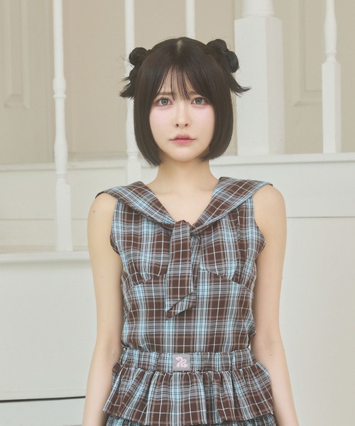 rumnel： ブラウス シャツ 夏 「セットアップ可能」セーラーカラー