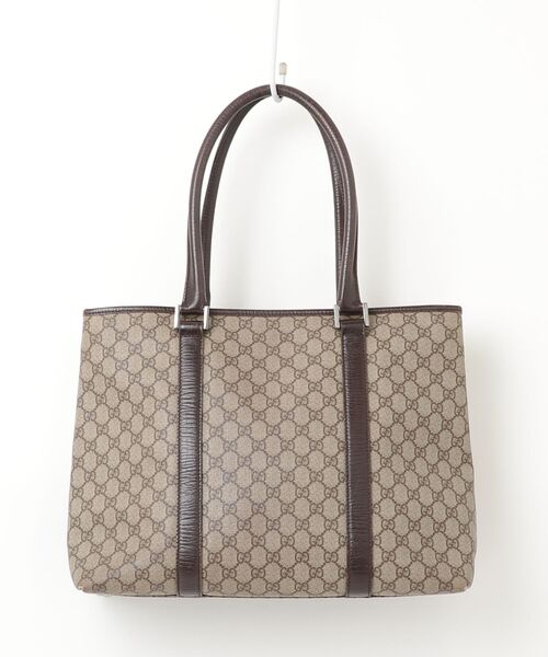 【GUCCI】トートバッグ　ショルダートート　GGスプリーム　ブラウン GUCCI（グッチ） GGスプリーム トートバッグ - ブラウン レディース