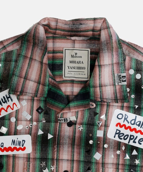シャツ 「MIHARAYASUHIRO/ミハラヤスヒロ」H/S CHECK SH w STICKER メンズの画像