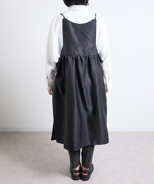 NKNIT エプロンミニドレス　BLACK nicott（ニコット） エプロン NC : ND マルチwayワンピースエプロン