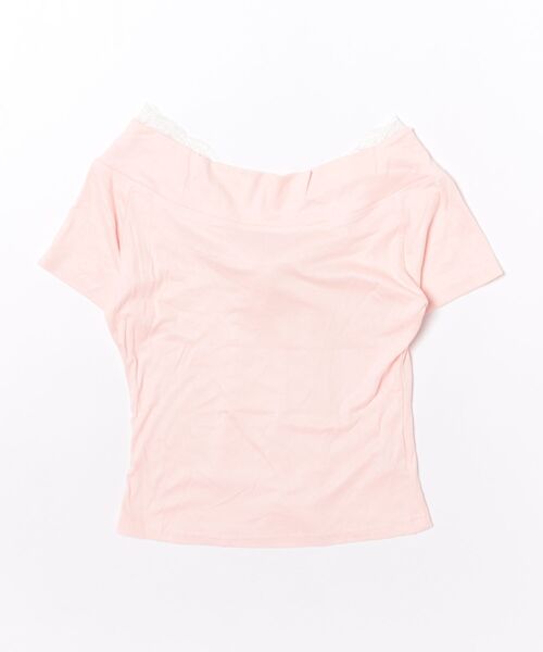 M DOLLY tシャツ 半袖 Lace colette bowtie ribbon tops/レース