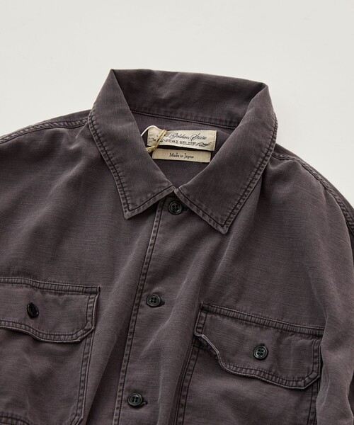 シャツ 「REMI RELIEF/レミレリーフ」WIDE MILITARY SHIRT(袖：スタッズ) メンズの画像