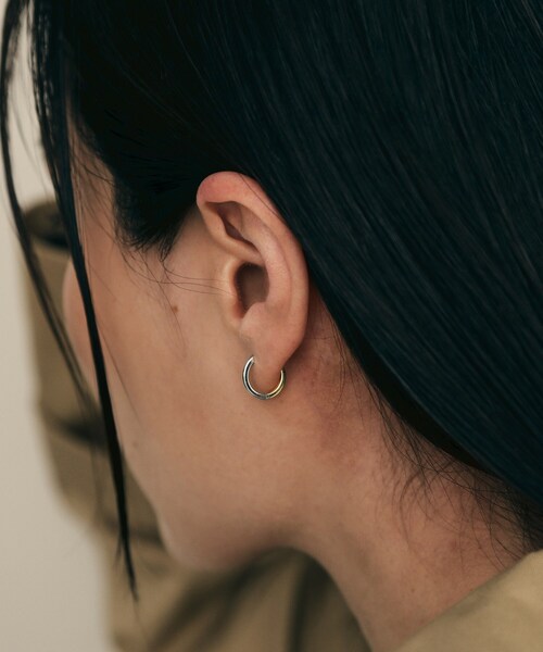 ピアス K10平甲 中折れピアス（YG×WG） レディースの画像