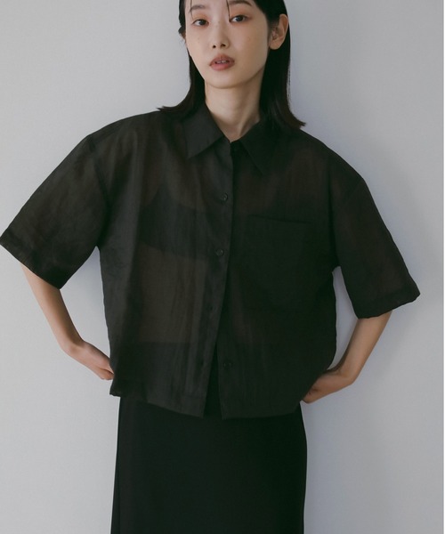 anuke（アンヌーク） ブラウス シャツ 半袖 Sheer Halfsleeve Shirts