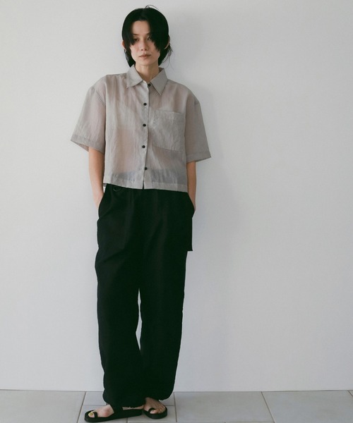 anuke（アンヌーク） ブラウス シャツ 半袖 Sheer Halfsleeve Shirts