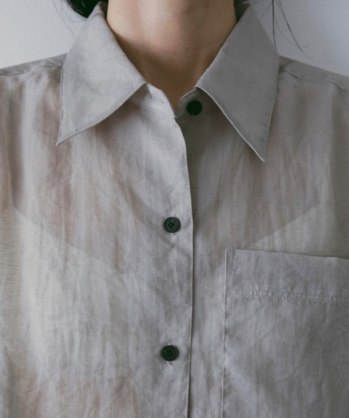 anuke（アンヌーク） ブラウス シャツ 半袖 Sheer Halfsleeve Shirts