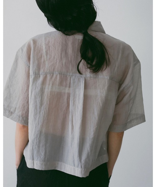 anuke（アンヌーク） ブラウス シャツ 半袖 Sheer Halfsleeve Shirts