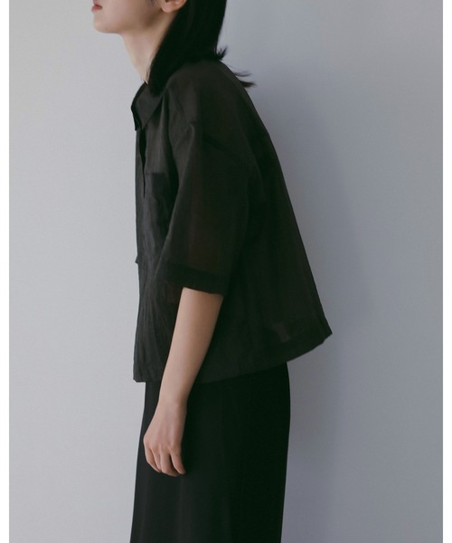 anuke（アンヌーク） ブラウス シャツ 半袖 Sheer Halfsleeve Shirts
