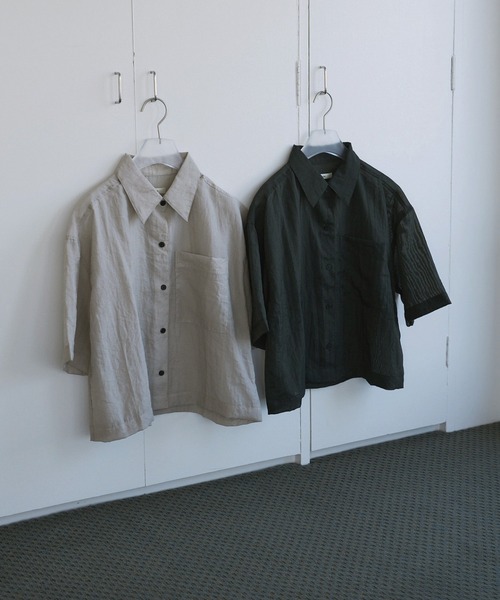 anuke（アンヌーク） ブラウス シャツ 半袖 Sheer Halfsleeve Shirts