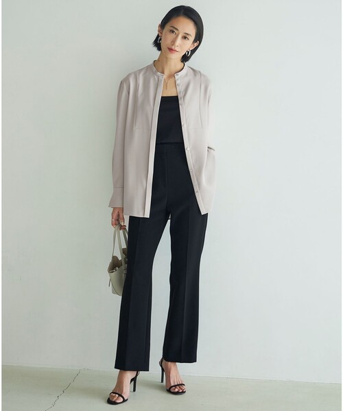 「ICB」 長袖ネルシャツ 2 ベージュ レディース_画像3