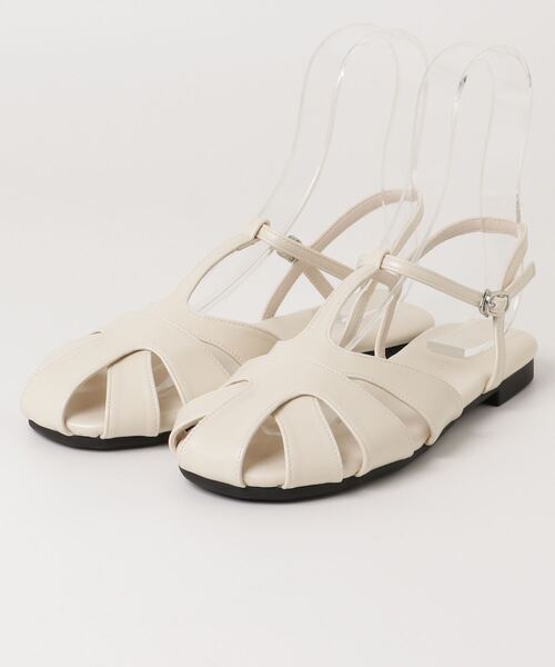 「Lutim by u」 「thebulagedesign」フラットサンダル 39 アイボリー レディース_画像2