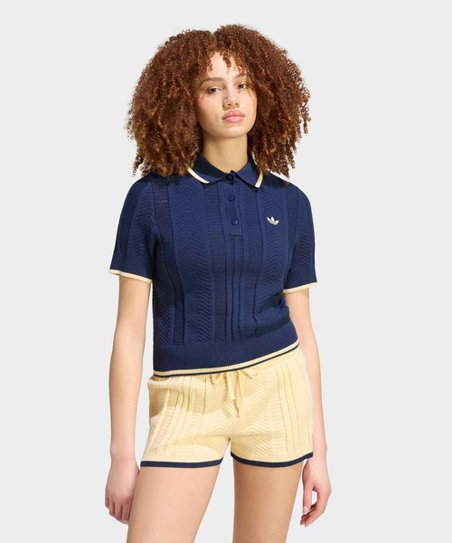 adidas（アディダス） ポロシャツ ポロ ケーブル ニット カリ T