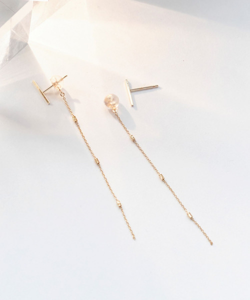 JUPITER ピアス 「K10」バーピアス＆チェーンピアスキャッチ