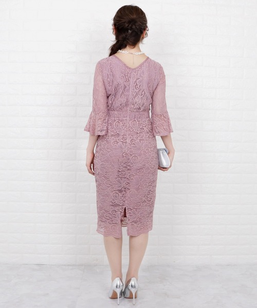 Lace Ladies（レースレディース） ドレス フレア七分袖総レース