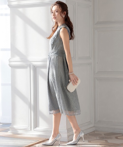 PourVous ドレス ノースリーブ＆ミニ丈ワンピースドレスフレンチ