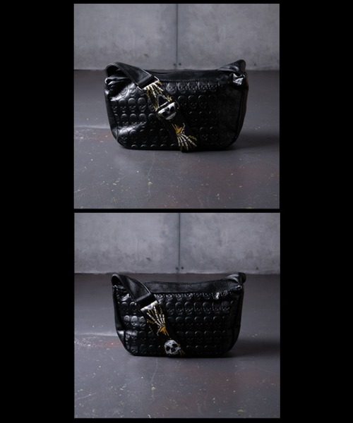 BLACK JACKALL CROWN ショルダーバッグ バッグ ミニ エンボス スカル