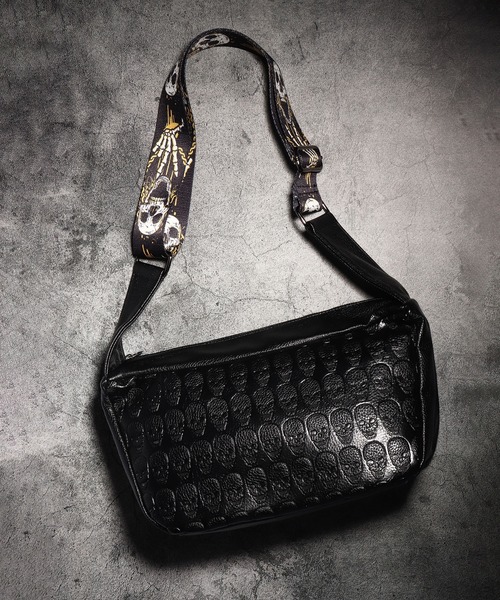 BLACK JACKALL CROWN ショルダーバッグ バッグ ミニ エンボス スカル