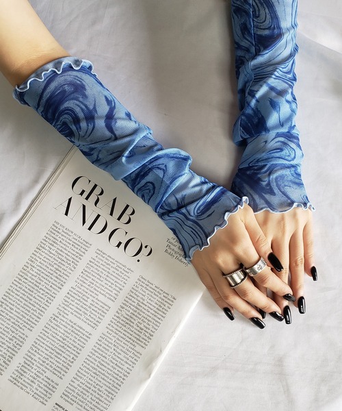 レディース 「 5color 」総柄マーブルシアーアームカバー ／ marble sheer arm cover 73097528