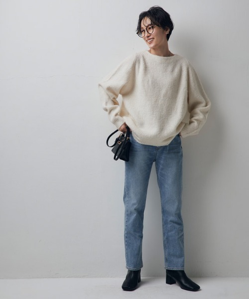 ニット レディース ラウンドヘム アルパカ混 プルオーバー RASW あすつく RASW ニット レディース ラウンドヘム アルパカ混 プルオーバー