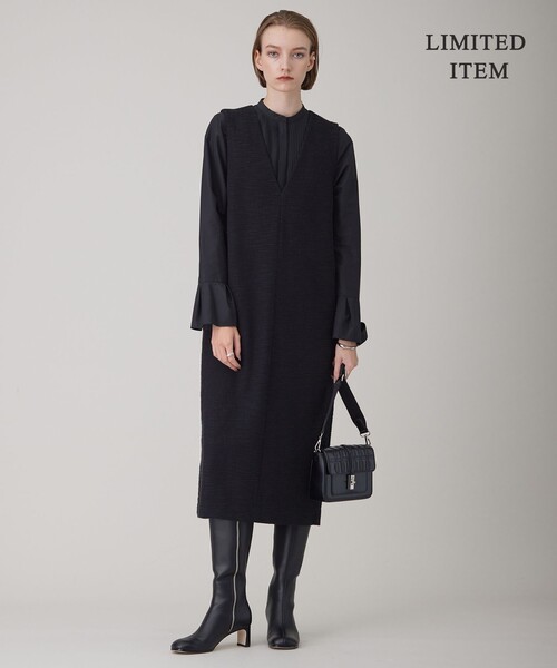 ICB BackSatinette ジャンパースカートワンピース セール】 【WEB限定・洗える】BackSatinGeorgette ジャンパースカート