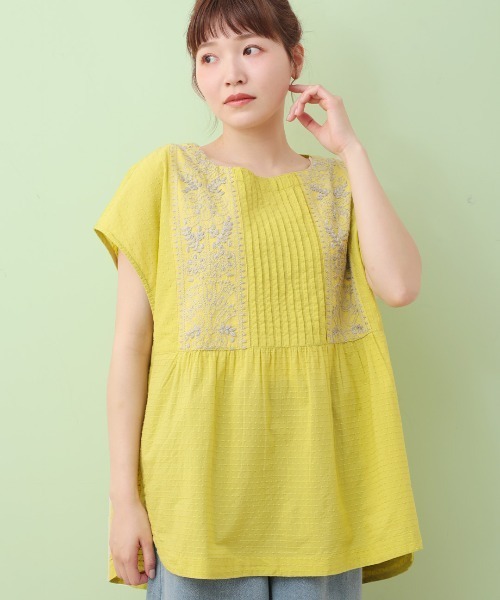 ブラウス シャツ ラクナウ刺繍プルオーバー レディース