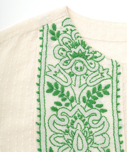 チチカカ ブラウス シャツ ラクナウ刺繍プルオーバー レディース