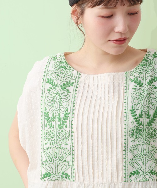 ブラウス シャツ ラクナウ刺繍プルオーバー レディース チチカカ ブラウス シャツ ラクナウ刺繍プルオーバー レディース
