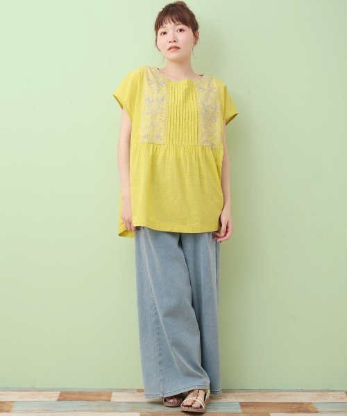 ブラウス シャツ ラクナウ刺繍プルオーバー レディース チチカカ ブラウス シャツ ラクナウ刺繍プルオーバー レディース