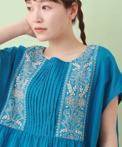 ブラウス シャツ ラクナウ刺繍プルオーバー レディース チチカカ ブラウス シャツ ラクナウ刺繍プルオーバー レディース