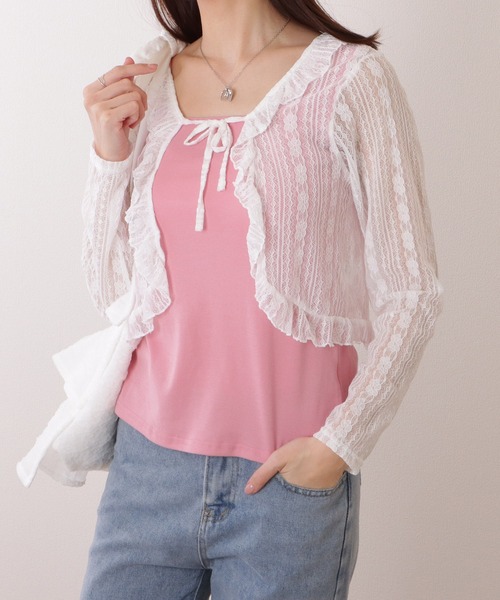 Lace Ladies（レースレディース） カーディガン フリル リボン 総