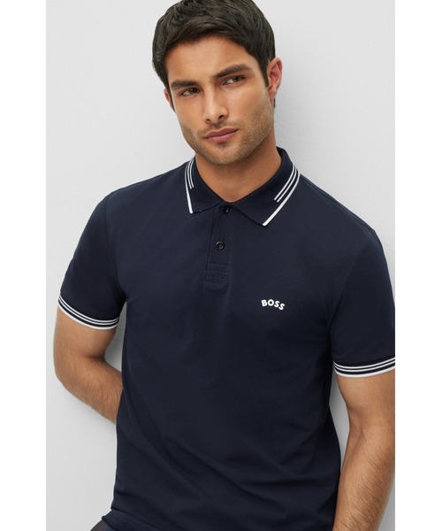 BOSS（HUGO BOSS） ポロシャツ 半袖 カーブロゴ コットン メンズ