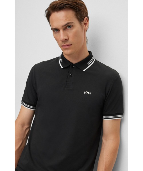 BOSS（HUGO BOSS） ポロシャツ 半袖 カーブロゴ コットン メンズ