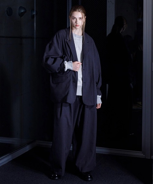 VOAAOV ワイドチノパン VOAAOV / BD JERSEY Belt Wide Pants / BLACK - LAD MUSICIAN