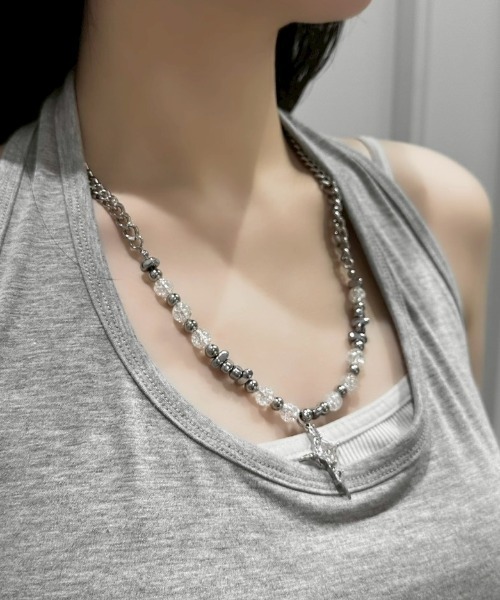 XU アレルギー対応 ネックレス 「XU」galaxy stone necklace