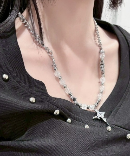 XU アレルギー対応 ネックレス 「XU」galaxy stone necklace