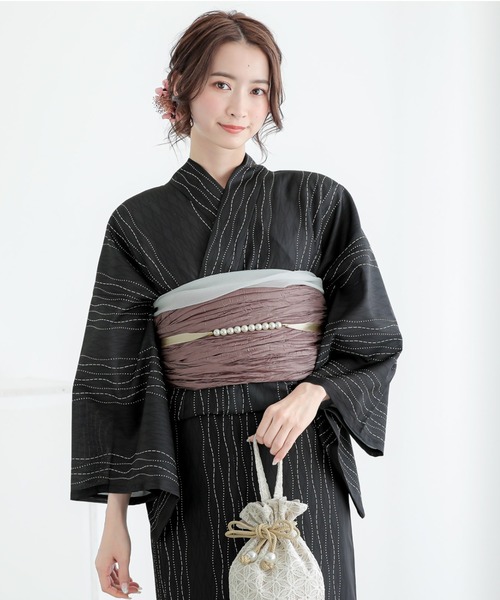 夏色美人 浴衣 浴衣2点セット（浴衣＋しわ兵児帯）F